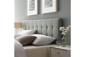 Modway AMZ-5041 Lily Tufted Linen Fabric Upholstered Queen Headboard in Gray