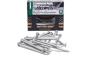 OHIY Huttig-Grip 4 in Framing Common Nail 20d Size, Outdoor Galvanized Finish, 1 lb Pack of 29 Nails