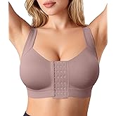 BRABIC Front Closure Post Surgery Compression Bras for Women Mastectomy Bra with Adjustable Straps Wirefree Bra