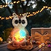 Vasesun Solar Owl Garden Statues Decor for Outdoor, Brown Yoga Owl Figurine Lights for Lawn Patio Yard Decoration - Unique Christmas Housewarming Gift for Grandma Wowen Mom