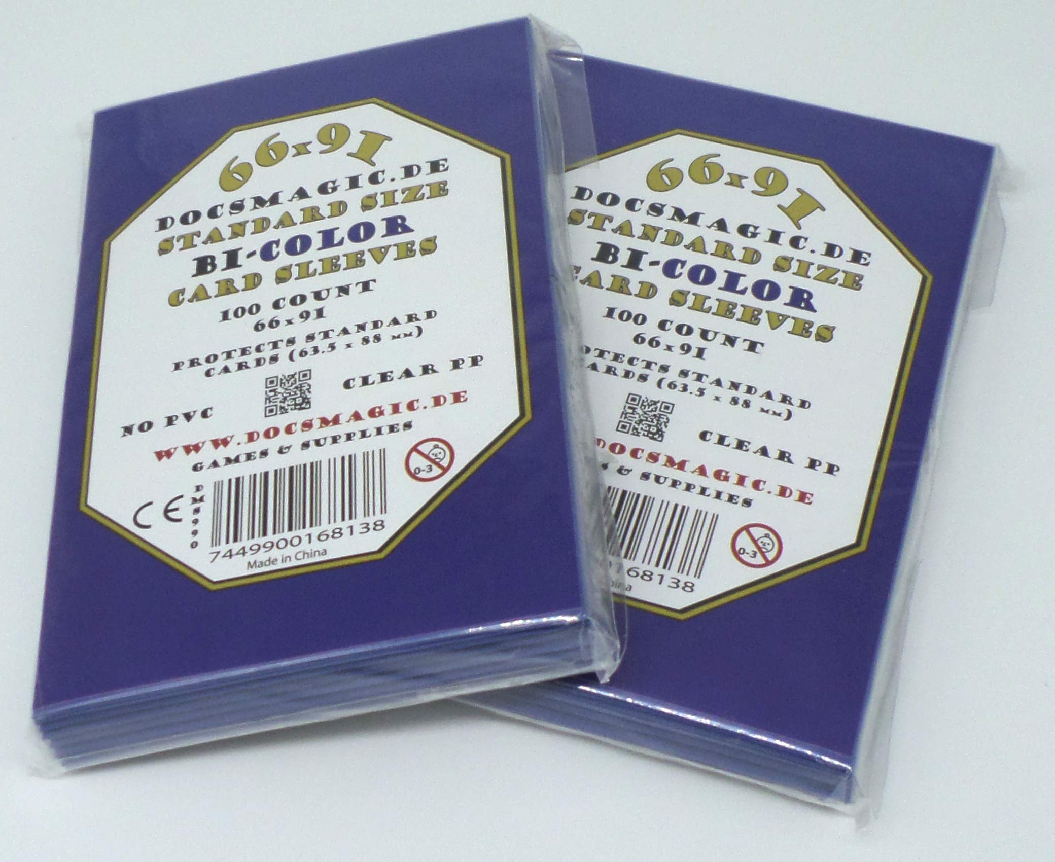 docsmagic.de 200 Premium Bi-Color Card Sleeves Mat Dark Blue/Black Standard Size 66 x 91