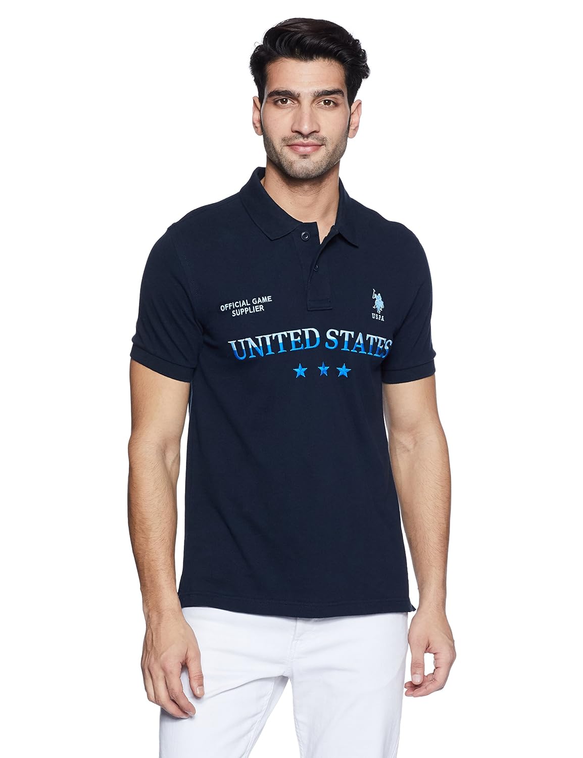 us polo association men's solid regular fit polo