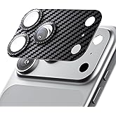 Hoerrye for iPhone 17 Pro Max Camera Lens Protector - [12FT Shatterproof Military Grade] [Strong Adsorption] Metal 9H+ Tempered Glass Camera Screen Full Cover Case Friendly,Carbon Fiber