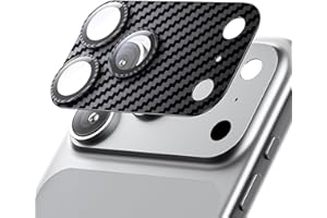 Hoerrye for iPhone 17 Pro Max Camera Lens Protector - [12FT Shatterproof Military Grade] [Strong Adsorption] Metal 9H+ Tempered Glass Camera Screen Full Cover Case Friendly,Carbon Fiber