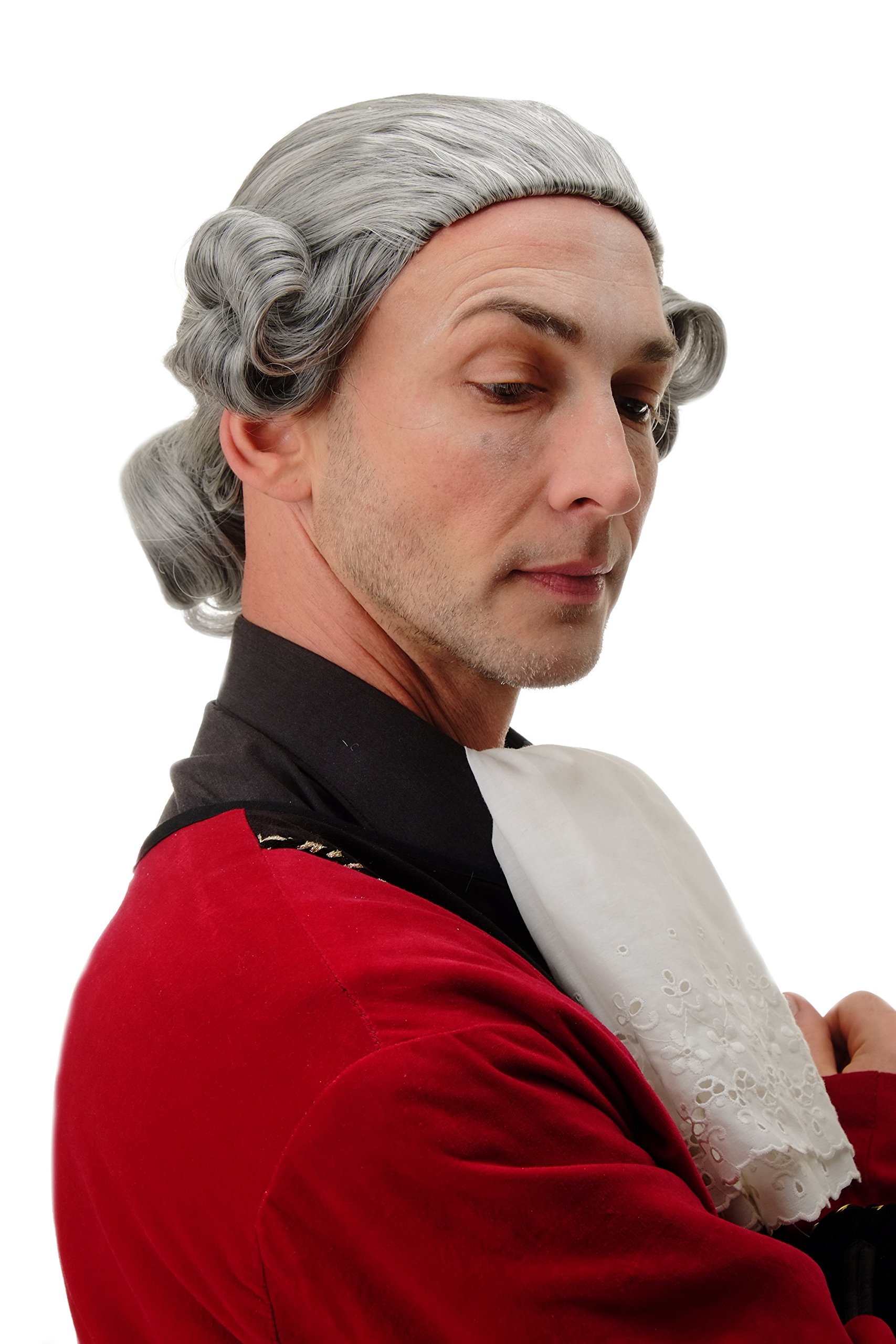 WIG ME UP - F2588-44 Men Man Quality Wig elaborately styled historic baroque lord noble duke king dark grey gray