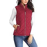 MISS MOLY Women Lightweight Quilted Padded Vest Stand Collar Zip Up Front Gilet Quilted