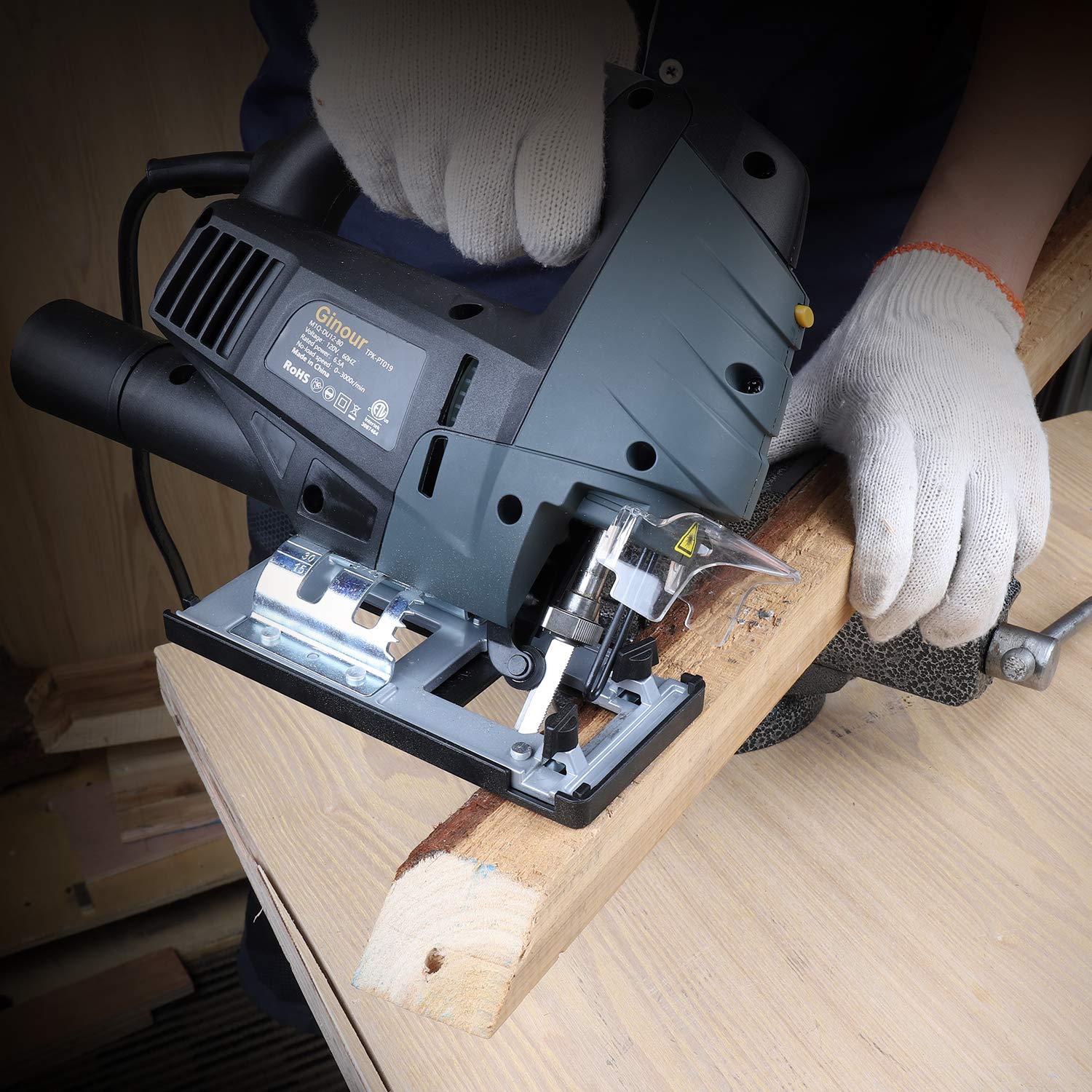 Ginour 6.7A 3000SPM Jigsaw Blade Set with Laser & LED