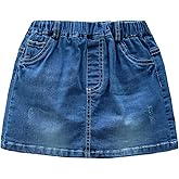 GRANDWISH Little Girls Solid Color Denim Skort 2T-8T