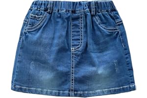 GRANDWISH Little Girls Solid Color Denim Skort 2T-8T