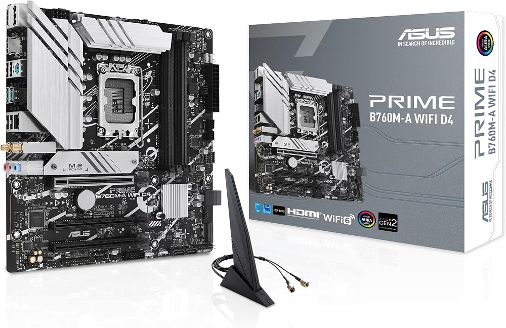 ASUS PRIME B760M-A WiFi D4 LGA 1700 Micro ATX Motherboard