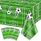 QUERICKY 4 Pack Soccer Tablecloths, Soccer Theme Party Table Cover, 51x87'' Plastic Disposable Rectangle Tablecloth for Boys Birthday Sport Events Decorations