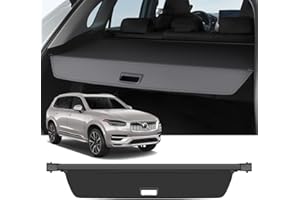 Bercicci Cargo Cover Compatible with Volvo XC90 2016-2025 Accessories Carbon Fiber Texture Retractable Trunk Cover Security Shield Luggage Privacy (Carbon Fiber Texture)
