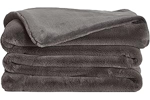 UnHide Lil’ Marsh - Faux Fur Blanket - Durable, Lightweight, Extra Soft Blanket - Machine Washable - Add Softness to Any Bed, Couch, or Reading Chair - Charcoal Charlie, Medium (60” x 80”)