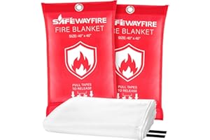 Safewayfire Emergency Fire Blanket - 2 Pack, 40'' x 40'' Fire Suppression Blanket for Kitchen, Fireproof Fiberglass Blanket for Home Safety, Swift Safe Fiberglass Fire Blankets