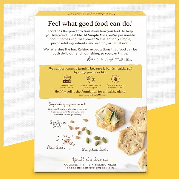 SIMPLE MILLS ORGANIC SEED CRACKERS, ORIGINAL – GLUTEN FREE, VEGAN, HEALTHY SNACKS, PALEO FRIENDLY, 4.25 OUNCE (PACK OF 1)