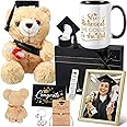 Vertintong 10 Pcs 2024 Graduation Gifts Set for Him Her Include Coffee Mug Bear Greeting Card Towel Bear Keychain Graduation Cap Shaped Ring Box Photo Frame Bracelet Bookmark for Graduated Women Girl