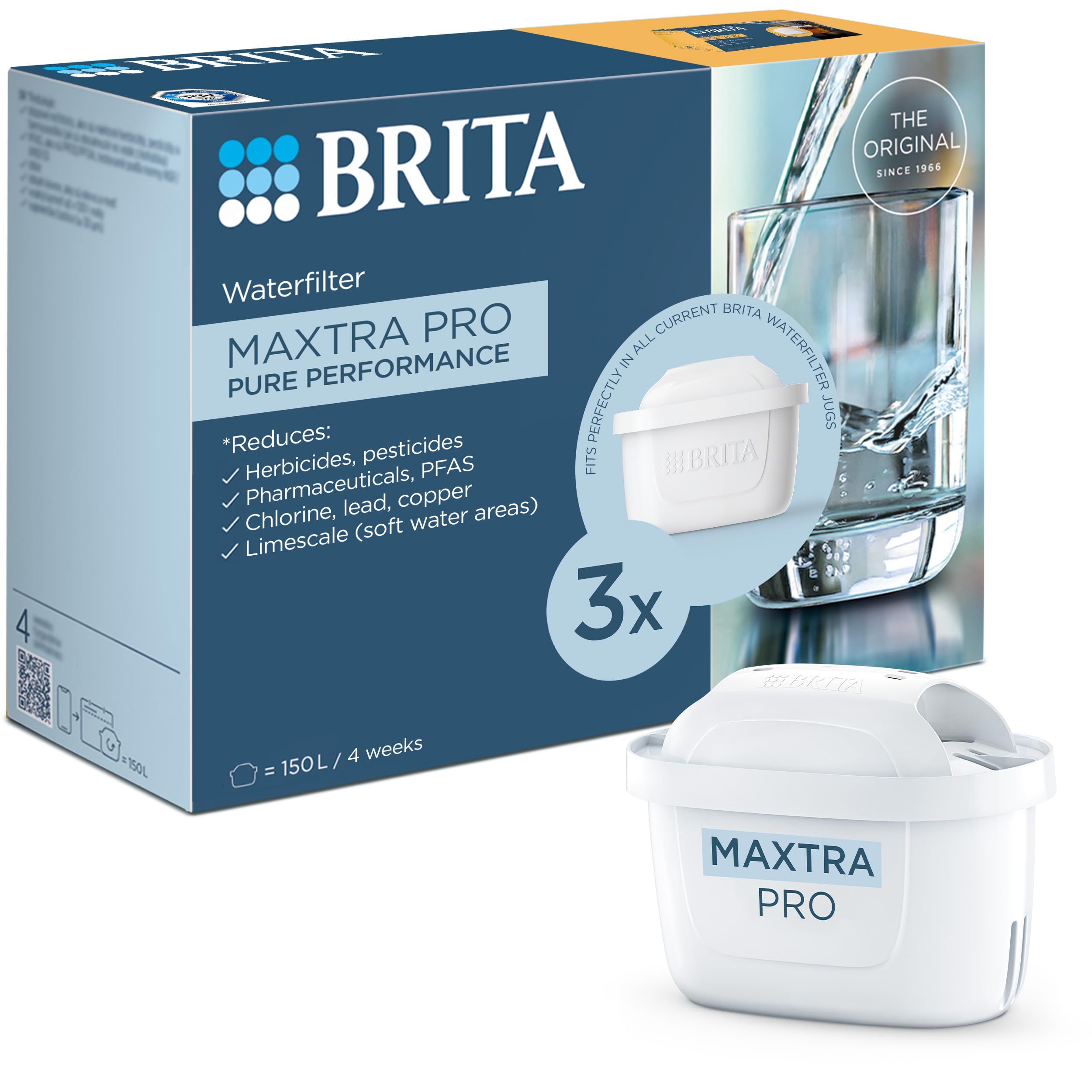 BRITA Filters for Maxtra+ Water Filter Jug, Plastic/Carbon/Resin 3 Filtri Bianco
