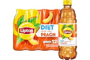 Lipton Diet Peach Iced Tea, 16.9 Fl Oz Bottles (Pack of 12)