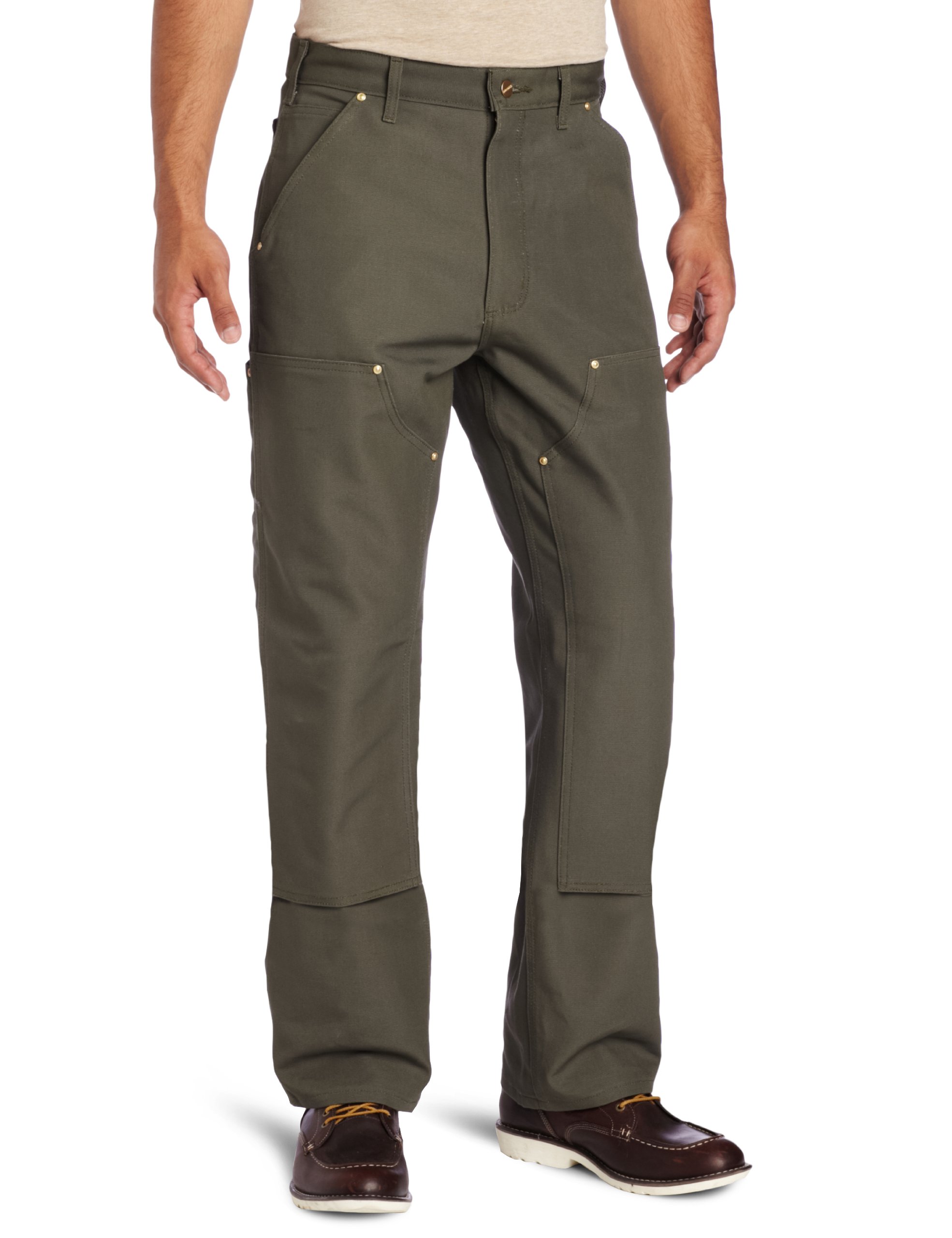 Carhartt Men's Double Front Duck Utility Work Dungaree Pant B01, Gravel