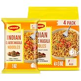 Maggi Indian Classic Masala Noodles 4-Pack | 3-minute Indian noodles; mildly spicy; vegetarian; halal; kosher; 4 pack