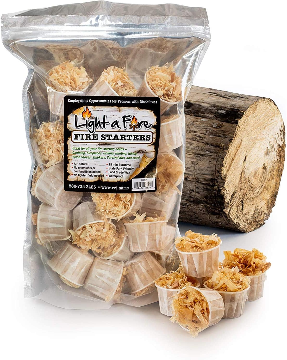 Light-A-Fire 100% All Natural Starter Pods 10-15 Minute Burn for BBQ, campfire, charcoal, fire pit, wood & pellet stove, 30, Waterproof for Indoor/Outdoor: Home & Kitchen