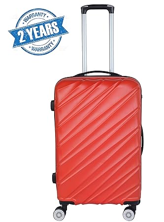 3G Combat 8016 Series Unisex ABS 55 cm/20 Inch 4 Wheels Red Hard Sided Luggage Trolley Cabin Size Suitcase