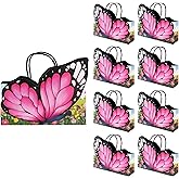 Cheerland Rose Pink Butterfly Party Favor Bags for Birthday Baby Shower Woodland Fairy Party Decorations Candy Treat Goodie Butterfly Shaped Gift Bags for Girls and Kids Garden Tea Decoration 8 Pcs