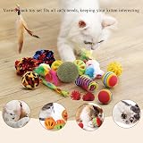 Vealind Cat Toys Bundle 21 Pcs Kitten Indoor Roller Balls 4 Level Tower Green view 5