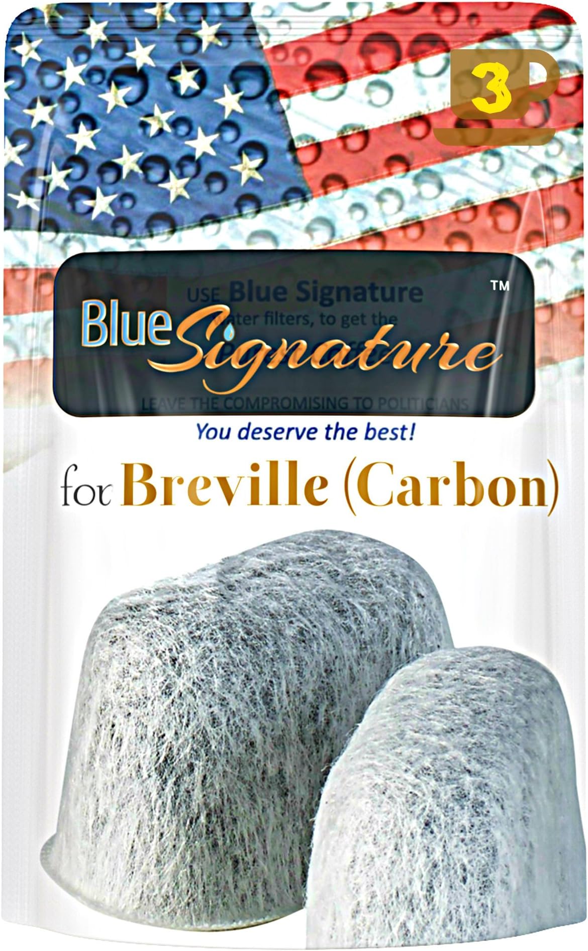Water Filters (carbon) for BREVILLE coffee machine BWF100 - Premium, Compatible Activated Carbon Filters - Replacement CHARCOAL Water Filters for BWF-100 Coffee Makers (3)