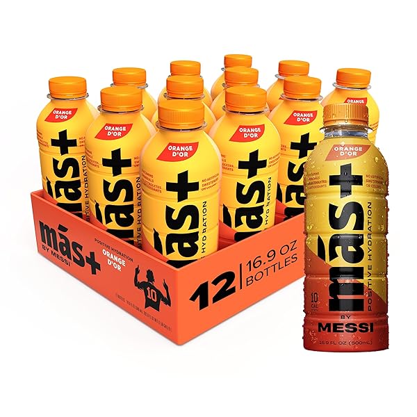 MÁS+ BY MESSI 16.9OZ ORANGE D’OR, SPORTS DRINK...