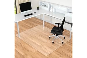 Naturei Large Chair Mat for Hard Floors, 46” x 60” Clear Floor Protector Mat, Easy Rolling Desk Chair Mats for Hardwood, Easy to Clean (Rectangle)
