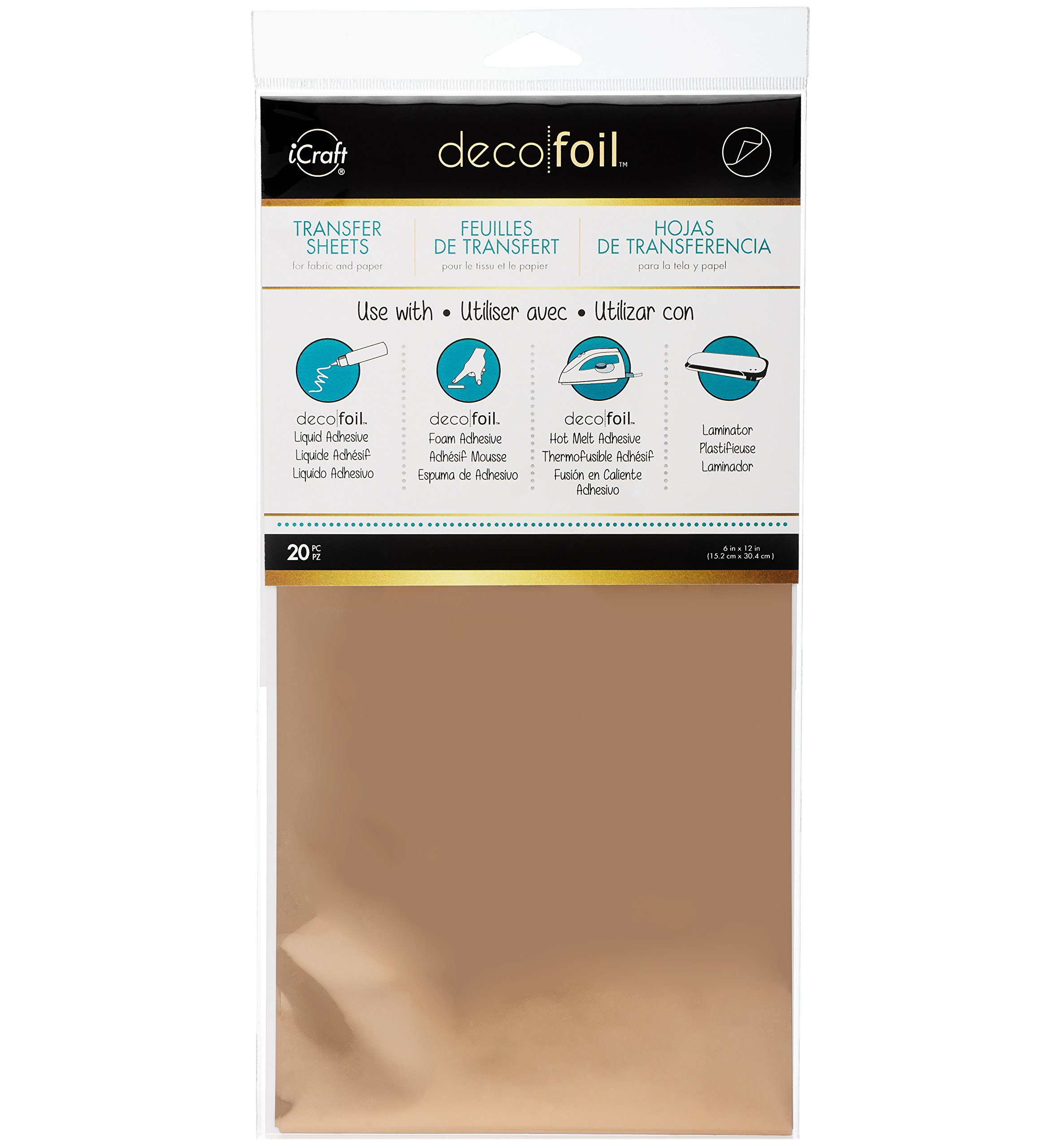 Thermoweb Deco Foil Transfer Sheet 6 x 12-inch Rose Gold 20 s