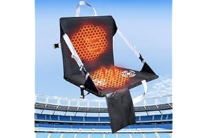 comincia Heated Stadium Seats for Bleachers,Portable Stadium Seat Cushion with 3 Level Adjustment Heating Massage,Cordless Rechargeable USB Powered Foldable Heated Seat Cushion for Bleachers Stadiums