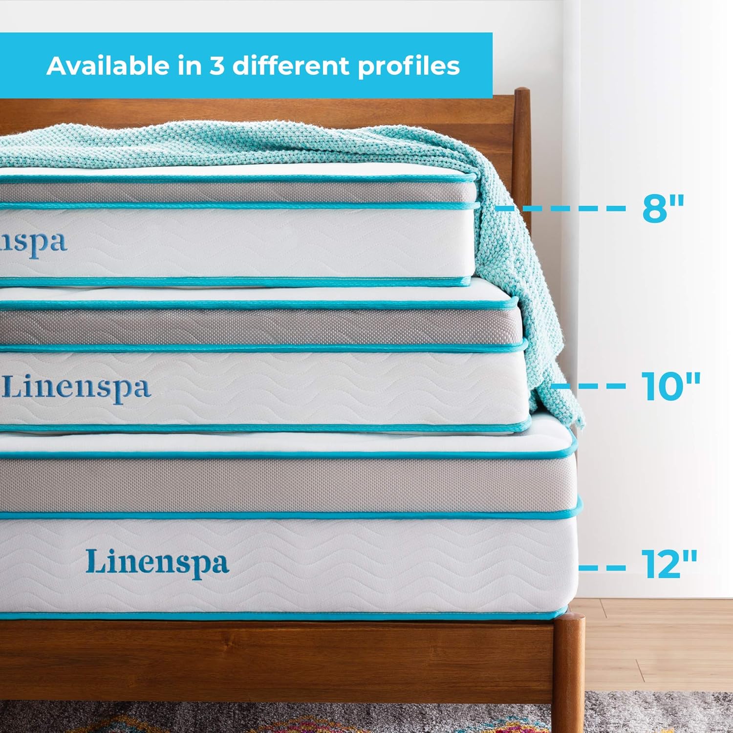 Linenspa 8 Inch Memory Foam and Innerspring Hybrid-Mattress - Medium-Firm Feel - Twin: Furniture & Decor