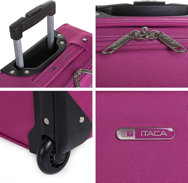 - Maletas De Viaje Cabina 55X40X20 Material EVA Ligero, Trolley con Ruedas Maleta De Mano para Avion Maleta Cabina Equipaje para Viajes Cortos. Compatible Ryanair, Fucsia