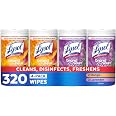Lysol Disinfecting Wipes, Multi-Surface, Lavender + Mango, 80 ct. (4 Pack) | All Purpose Cleaner, Sanitizing, Deodorizing, Ap