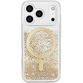Case-Mate iPhone 17 Pro Case [Compatible with MagSafe] - Liquid Glitter Phone Case with 12ft Drop Protection - Premium Magnetic Cover for iPhone 17 Pro - Gold Waterfall