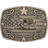 HLYMPONY Western Cowboy Vintage Rodeo Cross Prayer Horse Belt Buckle Men | Durable zinc alloy, fits 1.5in leather belts, versatile western belt buckle, for rodeo, casual and formal outfits