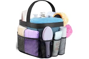 Attmu Mesh Shower Caddy Portable for College Dorm Room Essentials with 8 Pockets, Hanging Caddy Dorm Basket, Quick Dry Shower Bag for Bathroom