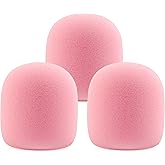 LEFXMOPHY SM58 Windscreen Pink Mic Cover Foam for Shure SM58 SM48 Vocal Microphone Pop Filter 3-pack Windsock