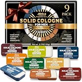 9 Pack Solid Cologne Gifts for Men, Mens Gift Cologne with Cedar Wood, Clary Sage, Vetiver, Sandalwood, Bergamot, Ocean, Bourbon Cask, Bay Rum, Spiced Vanilla Perfume, Mens Stocking Stuffers 2026