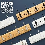 LARHN Wall-Mounted Coat Rack 2 Pack 4 Matt-Nickel Triple Hooks Bamboo Base 42 cm view 6