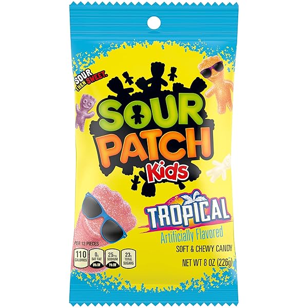 SOUR PATCH KIDS TROPICAL SOFT & CHEWY CANDY, 8 OZ