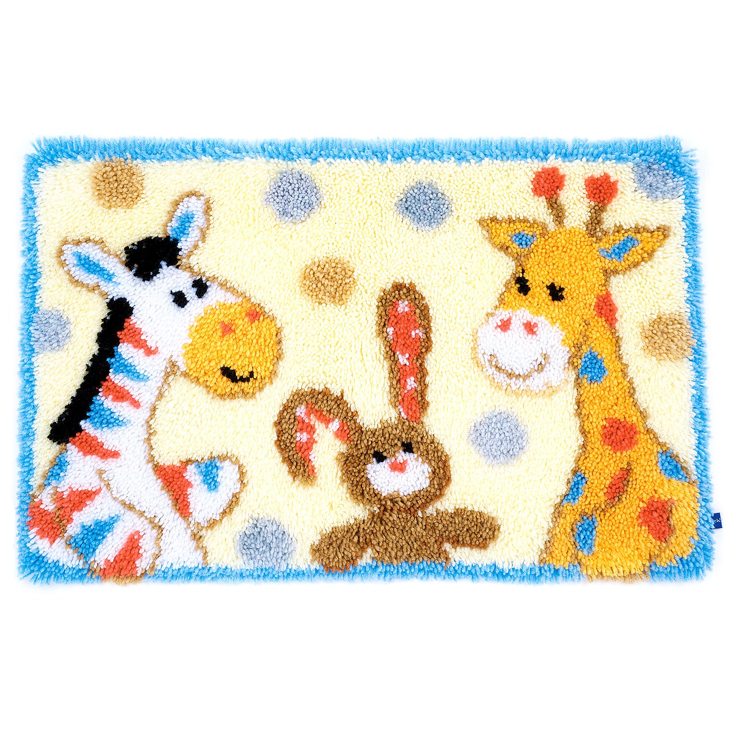 Vervaco Latch Hook Carpet Furry Friends, Cotton Blend, Assorted, 32 x 6.6 x 37 cm