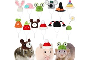 Silkfly 12 Pcs Hamster Hats Mini Hats for Snakes Small Animals Guinea Pig Hamster Clothes for Lizards Bearded Dragons Holiday