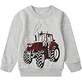 Akyzic Toddler Boys Sweatshirts Cotton Crewneck Truck Shirt Dinosaur Long Sleeve Pullover Tops Tees 2-8T