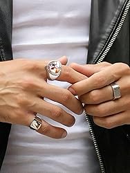 FindChic Personalized Signet Rings for Men Chunky