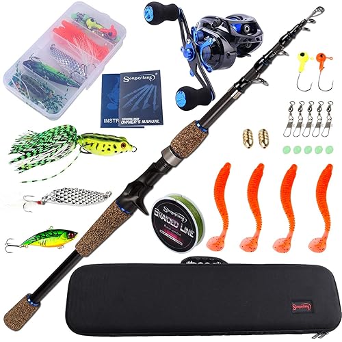 Sougayilang Baitcasting Fishing Rod with Reel Combos, Medium Power