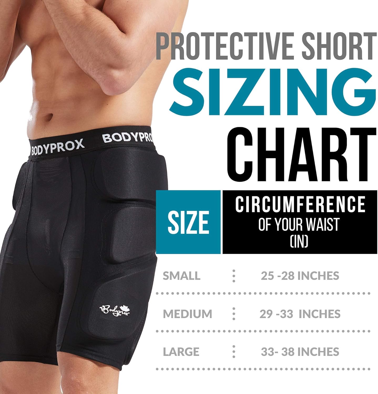 Bodyprox Protective Padded Shorts for Snowboard, Skate and Ski, 3D Protection for Hip, Butt and Tailbone : Clothing