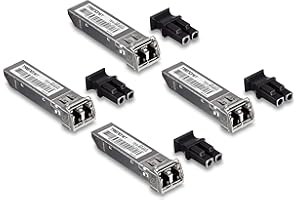 TRENDnet SFP Multi-Mode LC Module 4-Pack, TEG-MGBSX/4, Transmission Up to 550m (1804 Ft), Mini-GBIC, Hot Pluggable, IEEE 802.